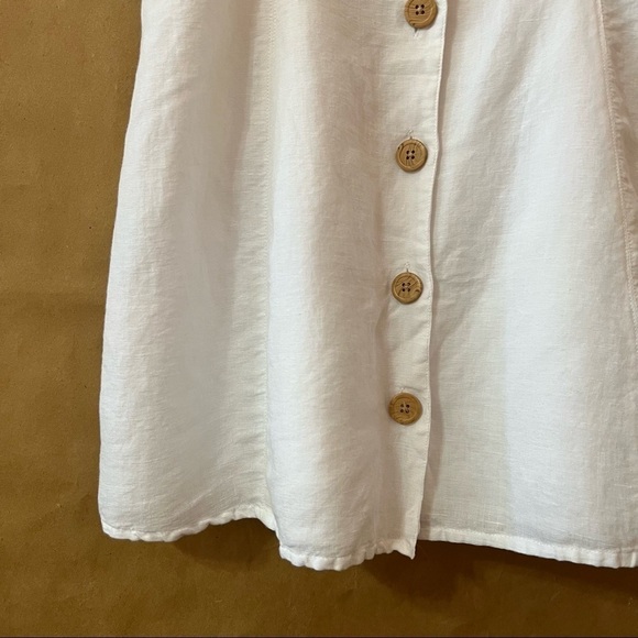 Urban Outfitters | Linen Button Down Front Strappy Back Mini Dress White Size S - Picture 7 of 14